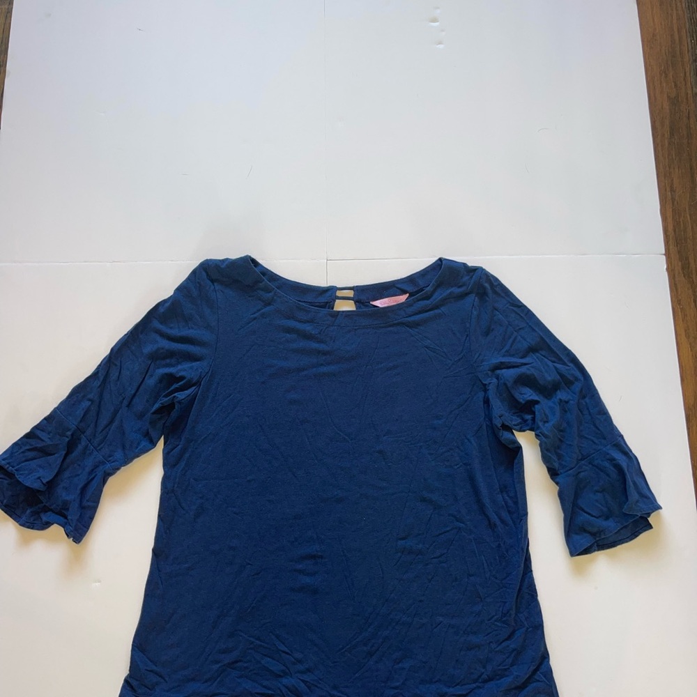 Lilly Pulitzer Woman’s XL Navy Blue 3/4 sleeve Fontaine Shirt